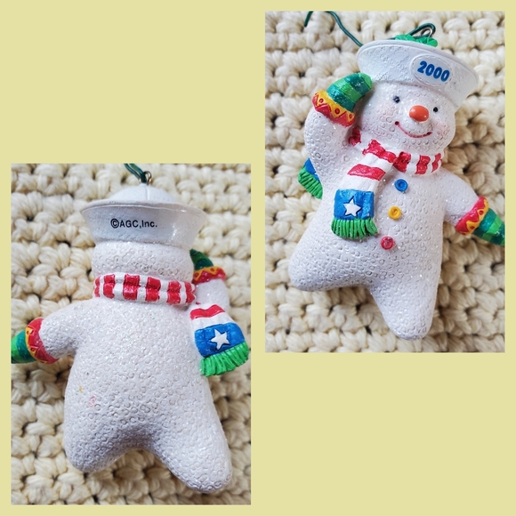 Vintage Holiday 3 Vintage Snowmen Holiday Christmas Tree Ornaments Hallmark Dept56 Agcinc 3
